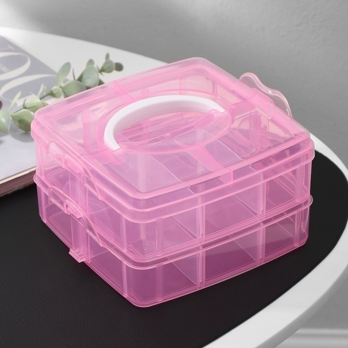 Органайзер для хранения, 2 яруса, 12 ячеек, 16×15×9 см, цвет МИКС Органайзер для хранения, 2 яруса, 12 ячеек, 16×15×9 см, цвет МИКС