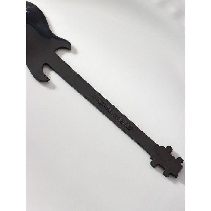 Ложка десертная из нержавеющей стали Magistro &laquo;Гитара&raquo;, длина 12 см, цвет чёрный