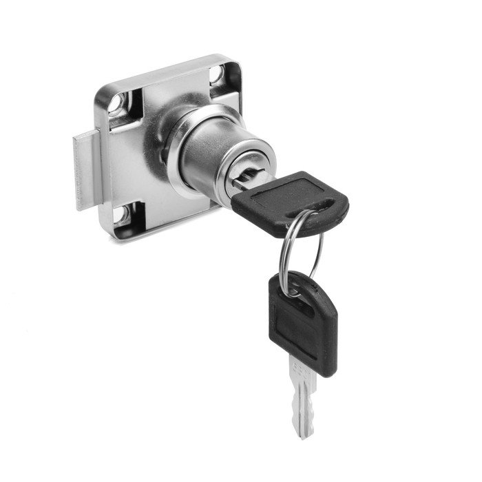 Замок мебельный ТУНДРА (мод. 138-22), прямой ригель, корпус металлический, 2 ключа Замок мебельный ТУНДРА (мод. 138-22), прямой ригель, корпус металлический, 2 ключа