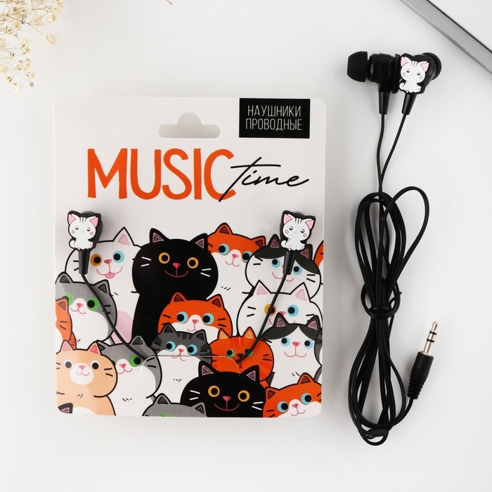 Наушники на открытке Наушники на открытке "Котики", мод. OBT 1.4, 120 см