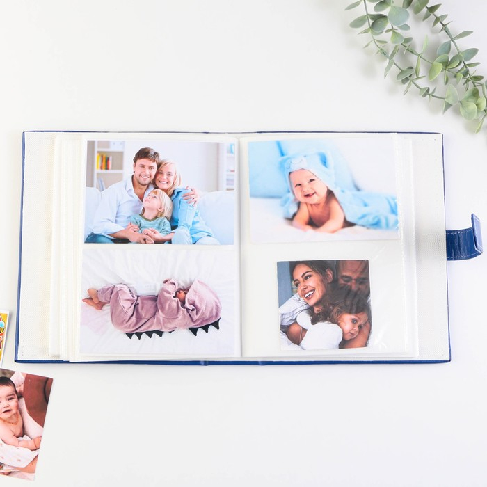 Фотоальбом на 200 фото с 2 местами под фото на обложке Фотоальбом на 200 фото с 2 местами под фото на обложке "Любимый малыш", экокожа