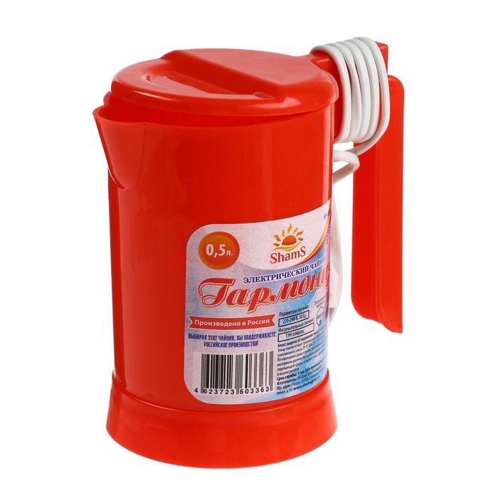 Чайник электрический ShamS SH-002 Гармония, 0.5 л, пластик, 800 Вт, красный Чайник электрический ShamS SH-002 Гармония, 0.5 л, пластик, 800 Вт, красный