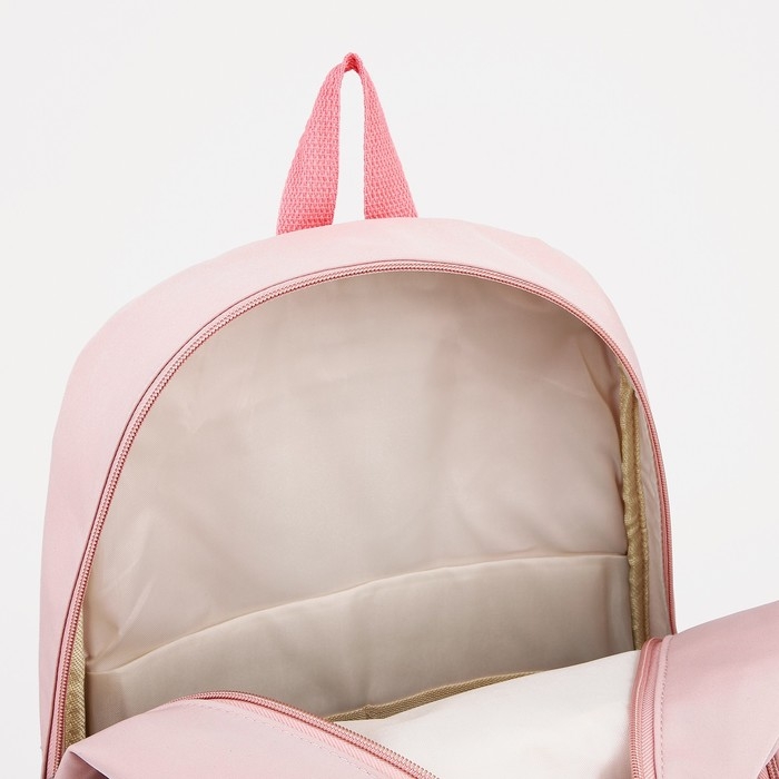 Рюкзак школьный на молнии, 4 наружных кармана, цвет розовый Рюкзак школьный на молнии, 4 наружных кармана, цвет розовый
