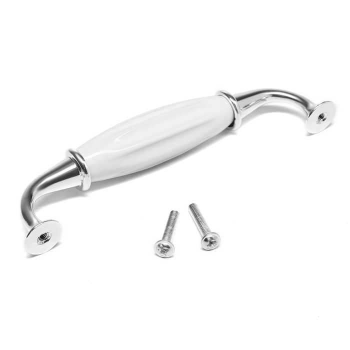 Ручка скоба STYLISH CAPPIO Ceramics 003,керамическая 96 мм, хром Ручка скоба STYLISH CAPPIO Ceramics 003,керамическая 96 мм, хром