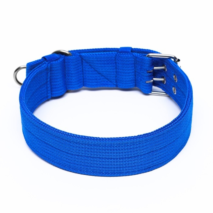 Ошейник четырехслойный с вертлюгом, 80 х 4,9 см, ОШ 64-74 см, полиэстер, синий Ошейник четырехслойный с вертлюгом, 80 х 4,9 см, ОШ 64-74 см, полиэстер, синий