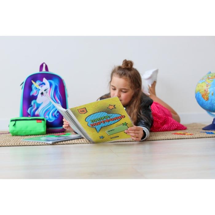 Папка-портфолио с 40 вкладышами А4, 550 мкм, ErichKrause Cool in School, спираль, с рисунком Папка-портфолио с 40 вкладышами А4, 550 мкм, ErichKrause Cool in School, спираль, с рисунком