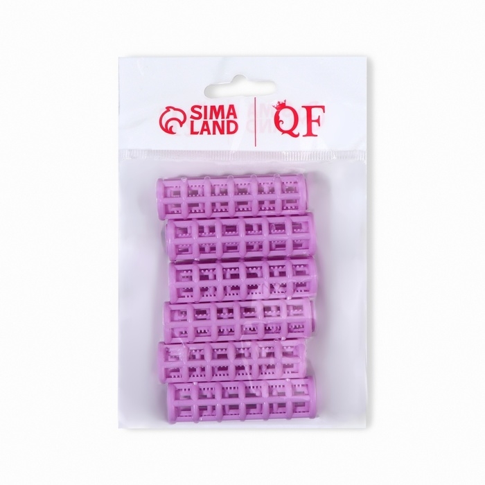 Бигуди с фиксатором, d = 1 см, 5,5 см, 6 шт, цвет фиолетовый