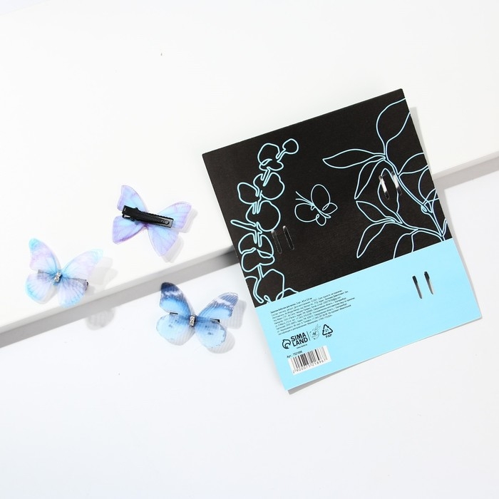 Заколки для волос бабочки «Нежность в каждом моменте», 3 шт., 4,5 х 3,5 см Заколки для волос бабочки «Нежность в каждом моменте», 3 шт., 4,5 х 3,5 см