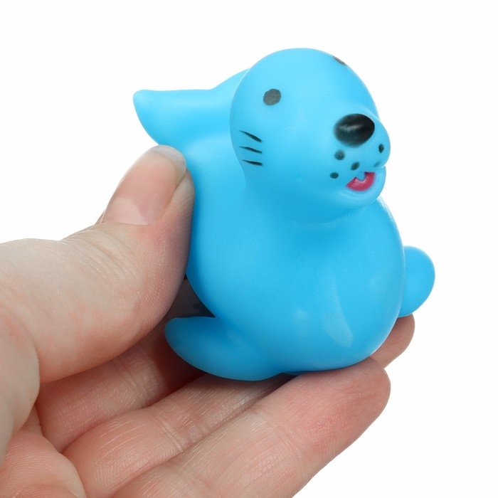 Набор резиновых игрушек для ванны «Мыльница: Тюлень», 13,5 см, с пищалкой, 4 шт., Крошка Я Набор резиновых игрушек для ванны «Мыльница: Тюлень», 13,5 см, с пищалкой, 4 шт., Крошка Я