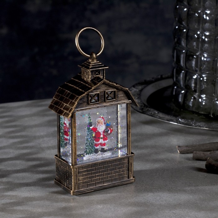 Светодиодная фигура «Фонарь с Дедом Морозом и ёлкой» 7.5 × 14 × 4.2 см, пластик, блёстки, батарейки AG13х3 (в комплекте), свечение тёплое белое Светодиодная фигура «Фонарь с Дедом Морозом и ёлкой» 7.5 × 14 × 4.2 см, пластик, блёстки, батарейки AG13х3 (в комплекте), свечение тёплое белое