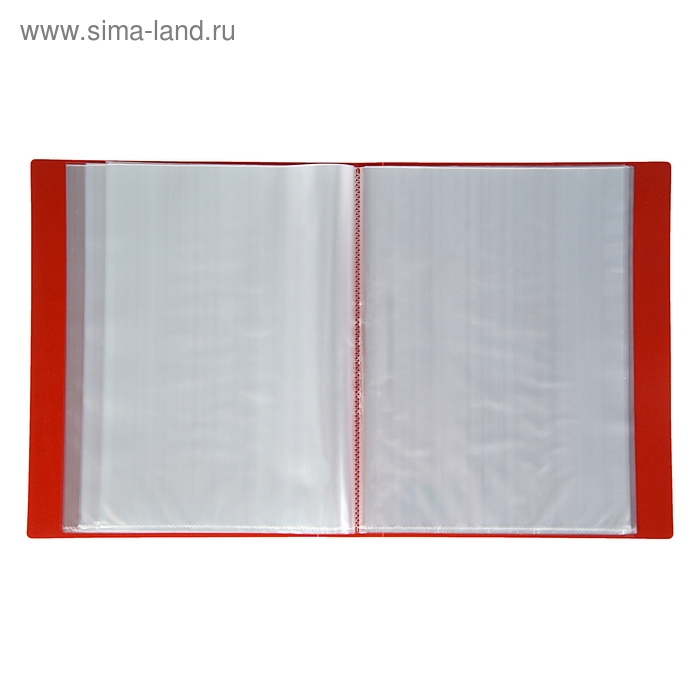 Папка с 80 вкладышами А4, 700 мкм, Calligrata, текстура Папка с 80 вкладышами А4, 700 мкм, Calligrata, текстура "песок", красная