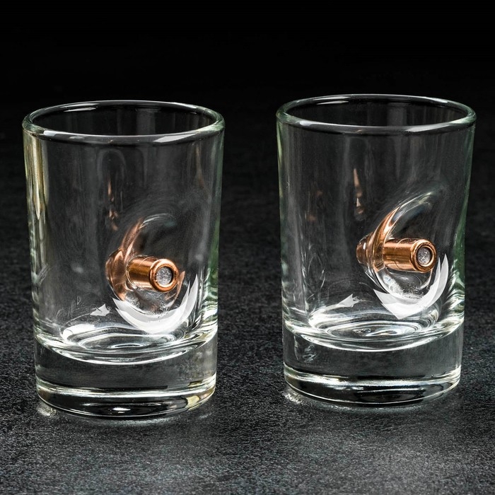 Стопки Стопки "Непробиваемые. 23 февраля", 2 шт., с пулей, 50 мл