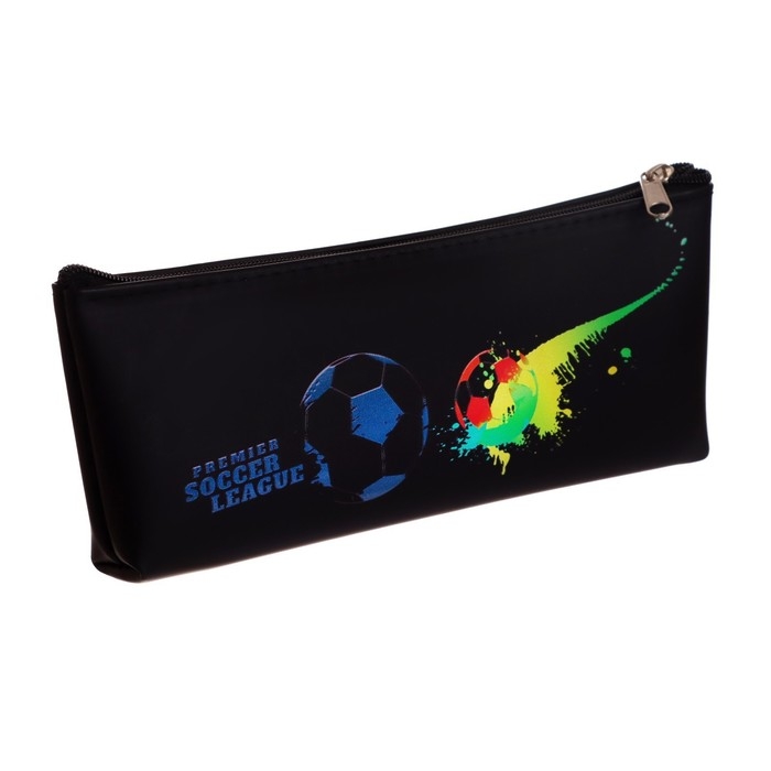 Пенал школьный на молнии "Футбол", МИКС