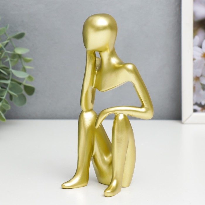 Сувенир полистоун  Сувенир полистоун "Абстракция - ожидание" золото 19х6х8 см