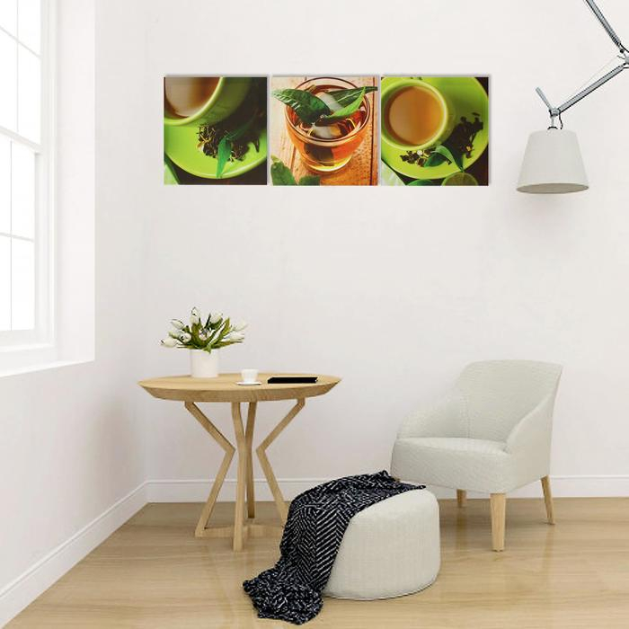 Картина модульная на подрамнике  Картина модульная на подрамнике "Чашка чая" 3шт.-28*28см;   28х84см