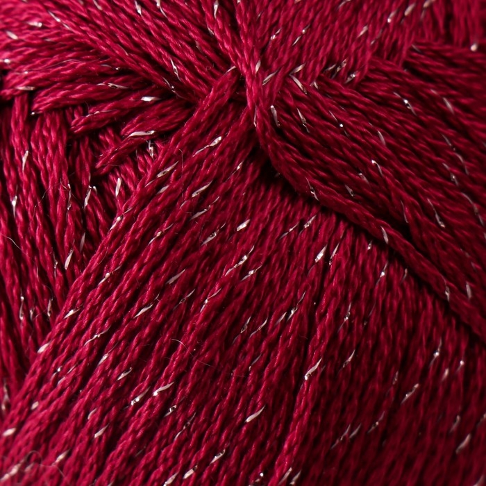 Пряжа "Блестящее лето" 95% мерсериз.хлопок, 5% метанит 380м/100гр (07-Бордо)
