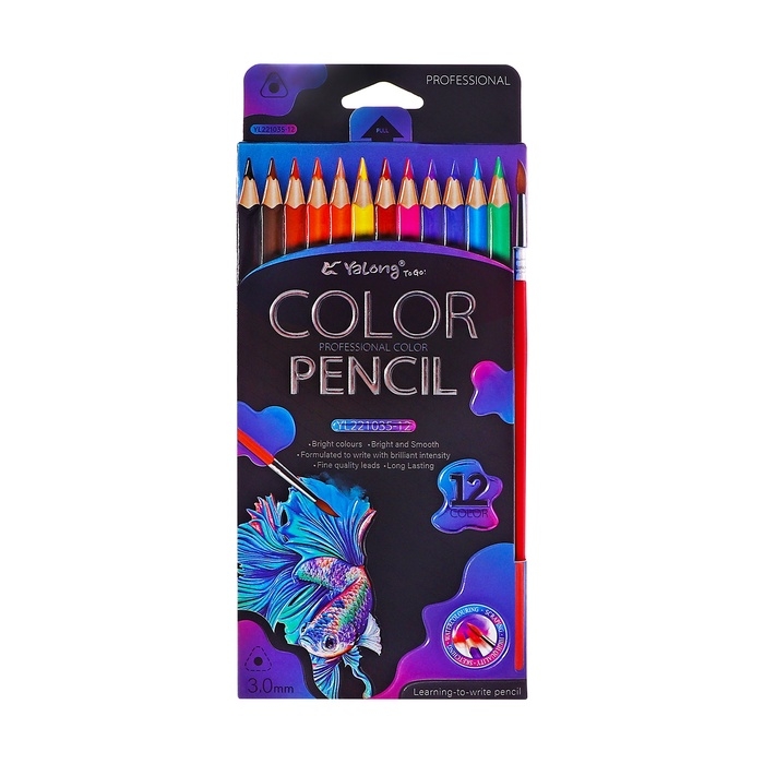 Карандаши акварельные 12 цветов, в картонной коробке, треугольные,дер, с кист,Животные МИКС Карандаши акварельные 12 цветов, в картонной коробке, треугольные,дер, с кист,Животные МИКС