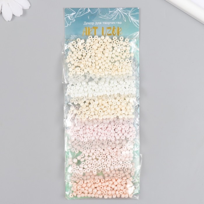Бисер круглый 6/0  Бисер круглый 6/0 "Облако" жемчужные 6 цветов х 20 гр 20х8 см