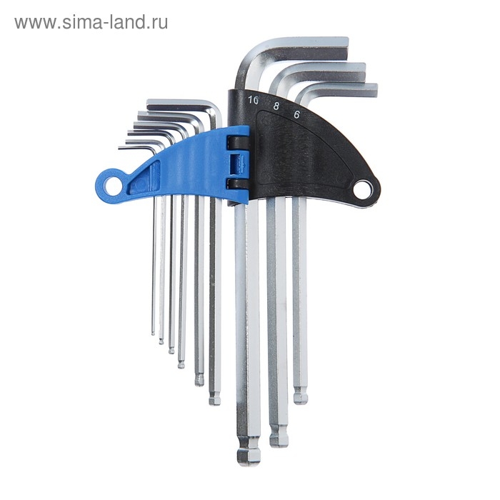 Набор ключей шестигранных ТУНДРА, удлиненных с шаром, CrV, 1.5 - 10 мм, 9 шт. Набор ключей шестигранных ТУНДРА, удлиненных с шаром, CrV, 1.5 - 10 мм, 9 шт.