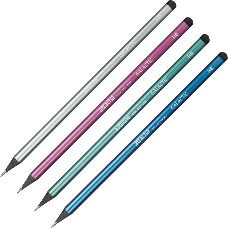 Карандаш чернографитный Galactic HB кругл,б/ласт,в асс