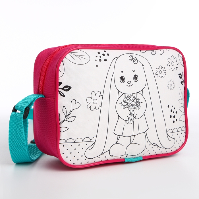 Сумка детская для девочки через плечо  Сумка детская для девочки через плечо "Зайчик с букетом" 17х13х5 см