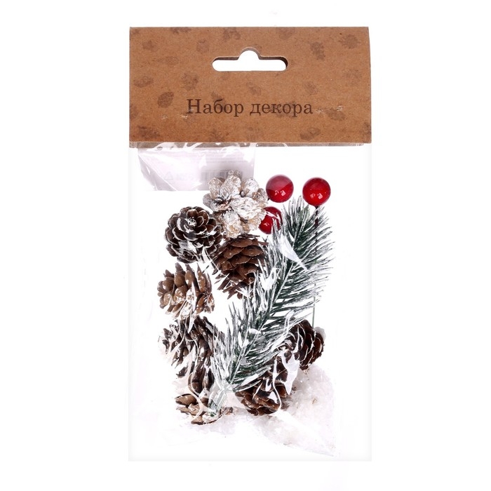 Набор новогоднего декора «Морозные шишки» Набор новогоднего декора «Морозные шишки»