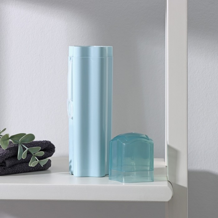 Футляр для зубной щётки и пасты Доляна «Звезда», 20,5×5,5 см, цвет голубой Футляр для зубной щётки и пасты Доляна «Звезда», 20,5×5,5 см, цвет голубой