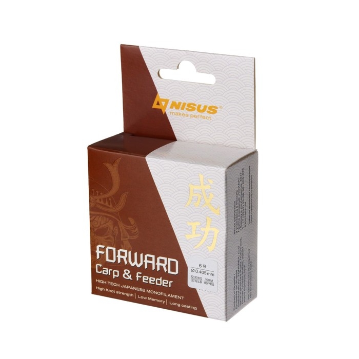 Леска NISUS FORWARD Carp & Feeder, диаметр 0.405 мм, тест 12.3 кг, 100 м, коричневая Леска NISUS FORWARD Carp & Feeder, диаметр 0.405 мм, тест 12.3 кг, 100 м, коричневая