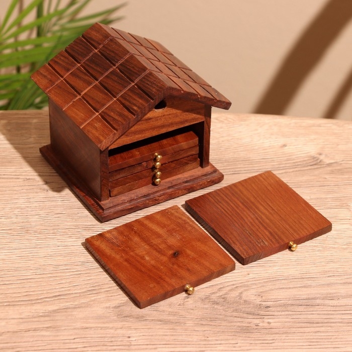 Подставки под горячее (набор 6 шт) 11х11х10 см, дерево шишам Подставки под горячее (набор 6 шт) 11х11х10 см, дерево шишам