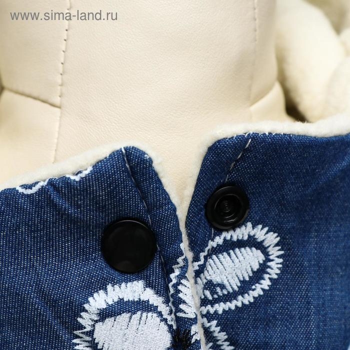 Куртка для собак с цветами, XL (ДС 35 см, ОШ 32 см, ОГ 49 см), тёмно-синяя Куртка для собак с цветами, XL (ДС 35 см, ОШ 32 см, ОГ 49 см), тёмно-синяя