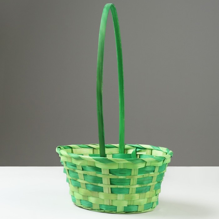 Корзина плетеная, 20,5 × 9,5 × 33 см, зелёная, бамбук Корзина плетеная, 20,5 × 9,5 × 33 см, зелёная, бамбук
