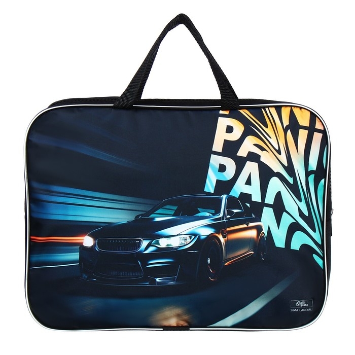 Папка с ручками текстильная А4, 350 х 270 х 70 мм, Calligrata Папка с ручками текстильная А4, 350 х 270 х 70 мм, Calligrata "Тачка panic"