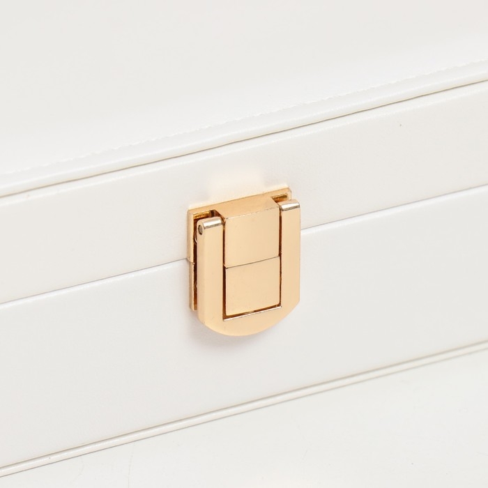 Шкатулка кожзам для украшений  Шкатулка кожзам для украшений "Матовая гладь. Прямоугольная" белая 16х11,5х5,5 см