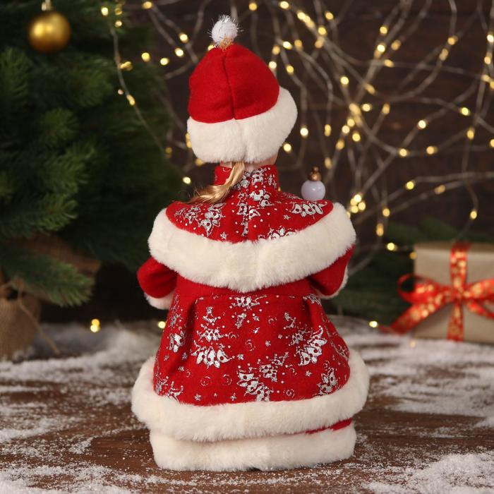 Снегурочка  Снегурочка "В красной шубке с сердечком" двигается, 30 см