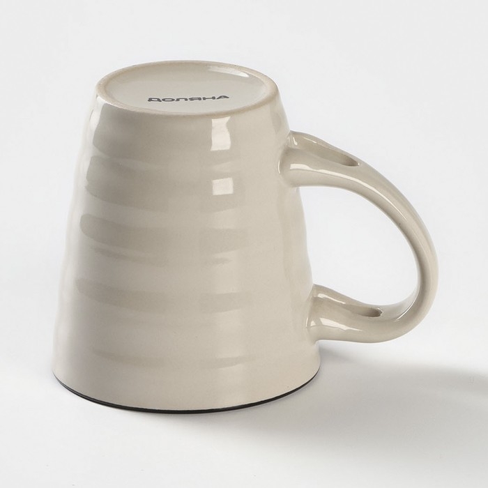 Кружка керамическая с ложкой Доляна «Ноель», 280 мл, цвет бежевый Кружка керамическая с ложкой Доляна «Ноель», 280 мл, цвет бежевый