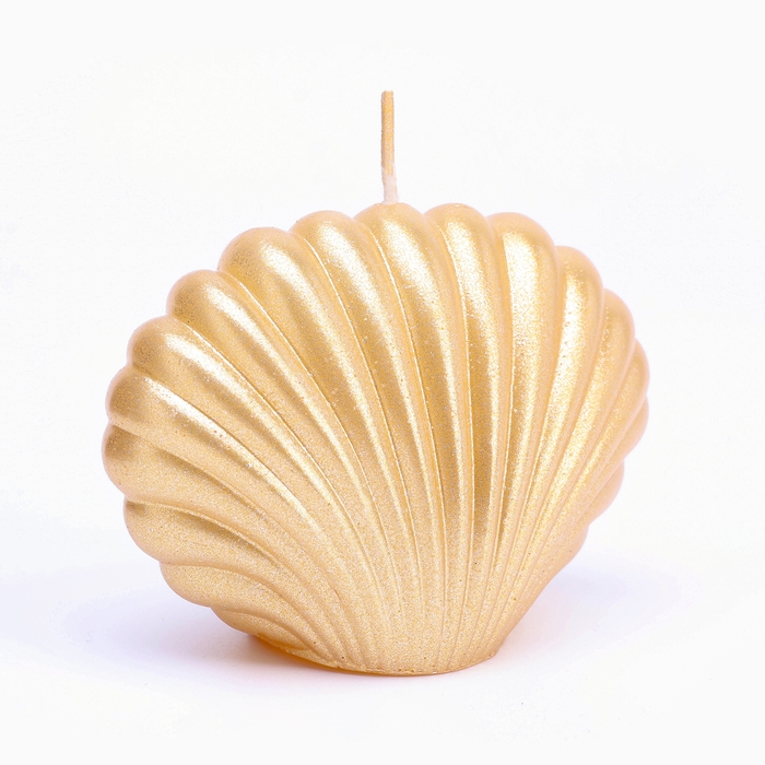 Свеча фигурная лакированная  Свеча фигурная лакированная "Ракушка", 3,2х4,5 см, золото