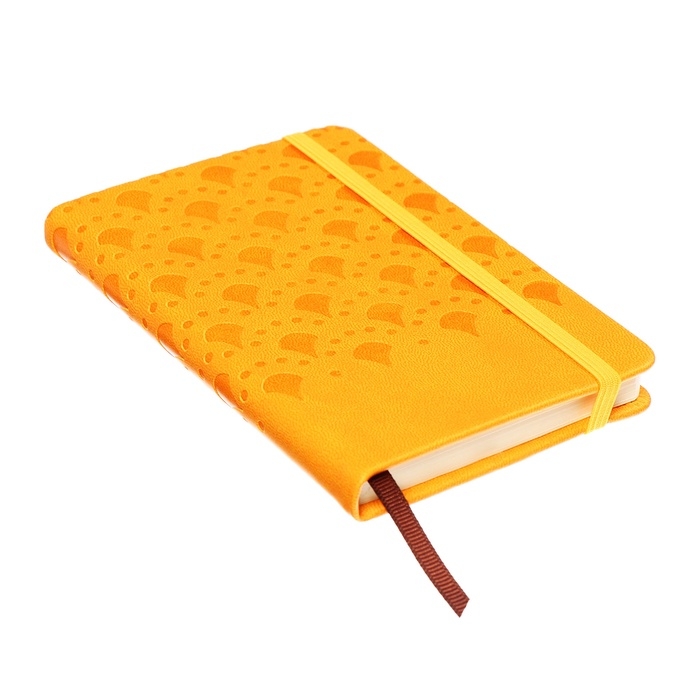 Ежедневник недатированный, формат А6, 100 листов, в клетку, обложка кожзам, на резинке, жёлтый Ежедневник недатированный, формат А6, 100 листов, в клетку, обложка кожзам, на резинке, жёлтый