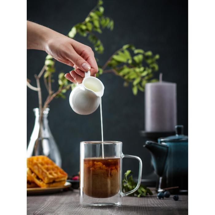 Кружка стеклянная с двойными стенками Magistro «Дуо», 300 мл, 12×9×11 см Кружка стеклянная с двойными стенками Magistro «Дуо», 300 мл, 12×9×11 см