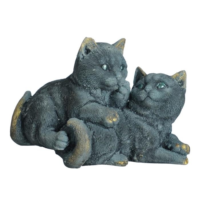 Фигура  Фигура "Кошачья дружба" серо-голубой 6х8х5см