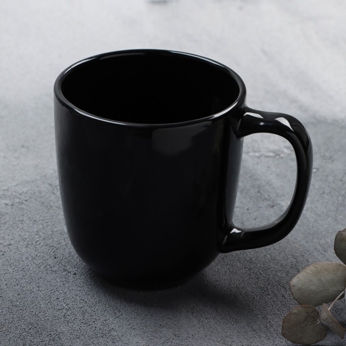 Кружка керамическая «Орнамент», 450 мл, цвет чёрный