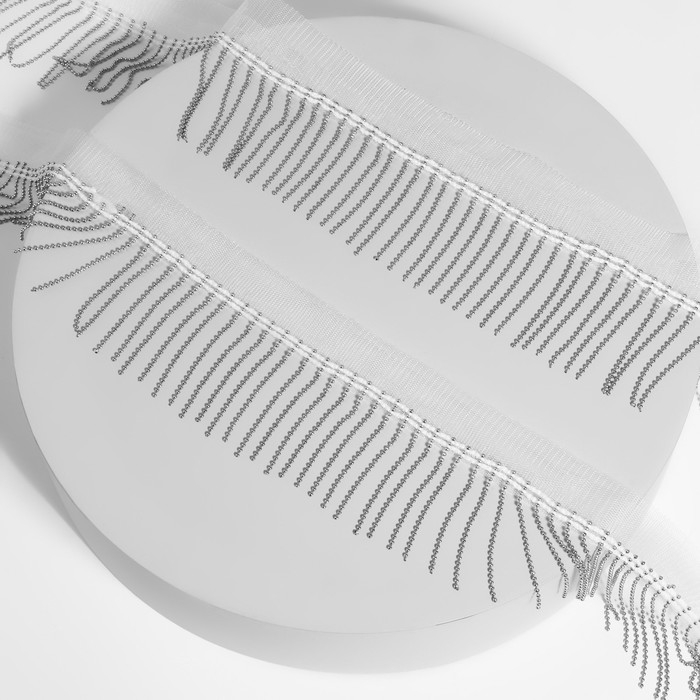 Тесьма декоративная «Бахрома», металлизированная, 5 см, 4,5 ± 0,5 м, цвет белый Тесьма декоративная «Бахрома», металлизированная, 5 см, 4,5 ± 0,5 м, цвет белый