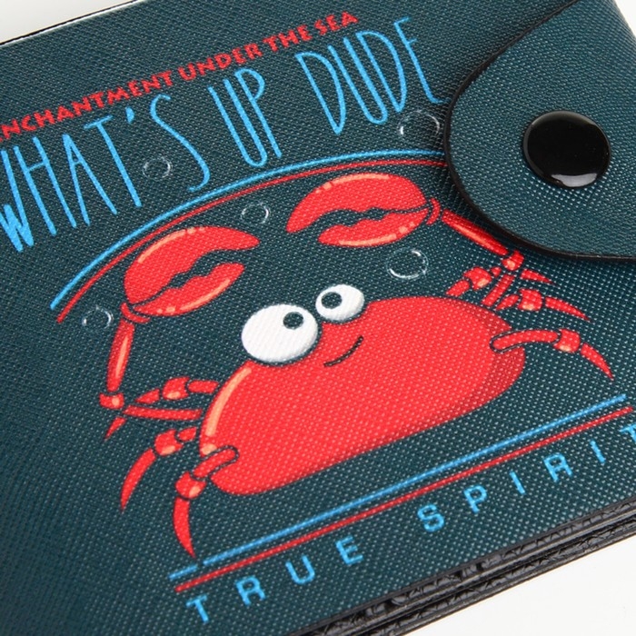 Кошелёк на кнопке, цвет чёрный