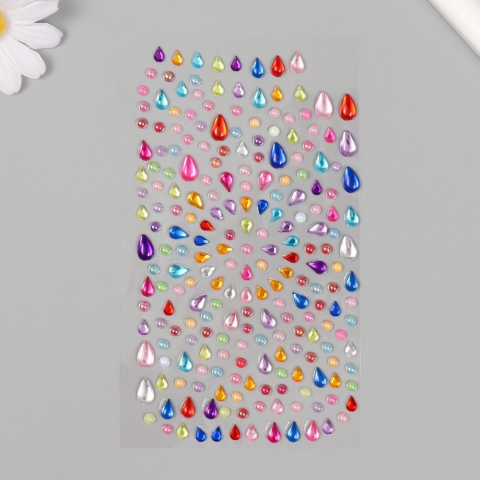 Декор для творчества пластик Декор для творчества пластик "Стразы. Капельки и бусинки" 25,2х9,6 см