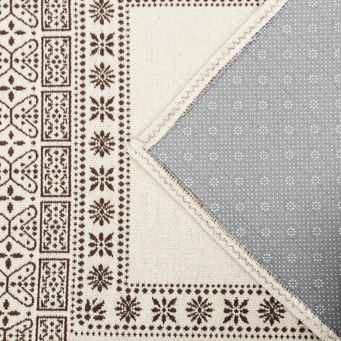 Коврик для ванной SAVANNA «Лия», 60×90 см, цвет бело-коричневый Коврик для ванной SAVANNA «Лия», 60×90 см, цвет бело-коричневый