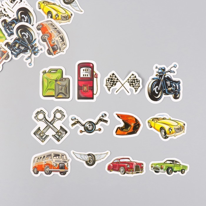 Наклейки для творчества Наклейки для творчества "Адреналин и скорость" тиснение серебро набор 48 шт 9х7х0,8 см