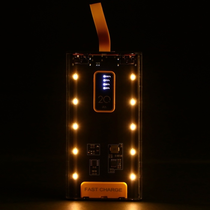 Внешний аккумулятор CRR-33, 20000 мАч, 2USB, Type-C, 2 А, дисплей, чёрный Внешний аккумулятор CRR-33, 20000 мАч, 2USB, Type-C, 2 А, дисплей, чёрный