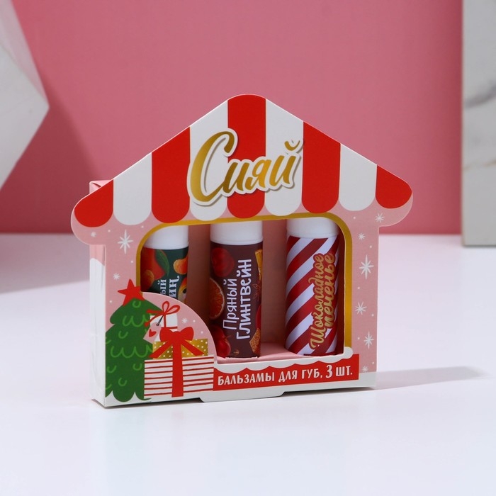 Подарочный набор косметики «Снежной зимы!», бальзам для губ, 3 х 10 г, Новый Год Подарочный набор косметики «Снежной зимы!», бальзам для губ, 3 х 10 г, Новый Год