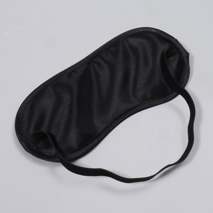 Маска для сна, сатиновая, резинка одинарная, 19 × 8,5 см, цвет чёрный Маска для сна, сатиновая, резинка одинарная, 19 × 8,5 см, цвет чёрный