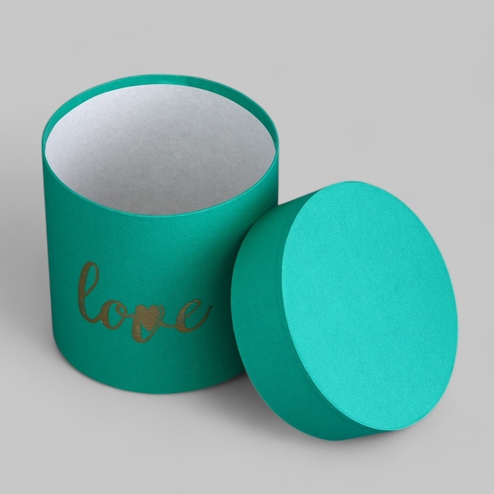 Набор шляпных коробок 3 в 1 Набор шляпных коробок 3 в 1 "Love" зелёный, 16 х 15,5 - 11 х 10,5 см