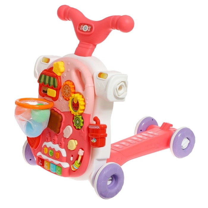 Столик-ходунки 4 в 1, звук, цвет розовый Столик-ходунки 4 в 1, звук, цвет розовый